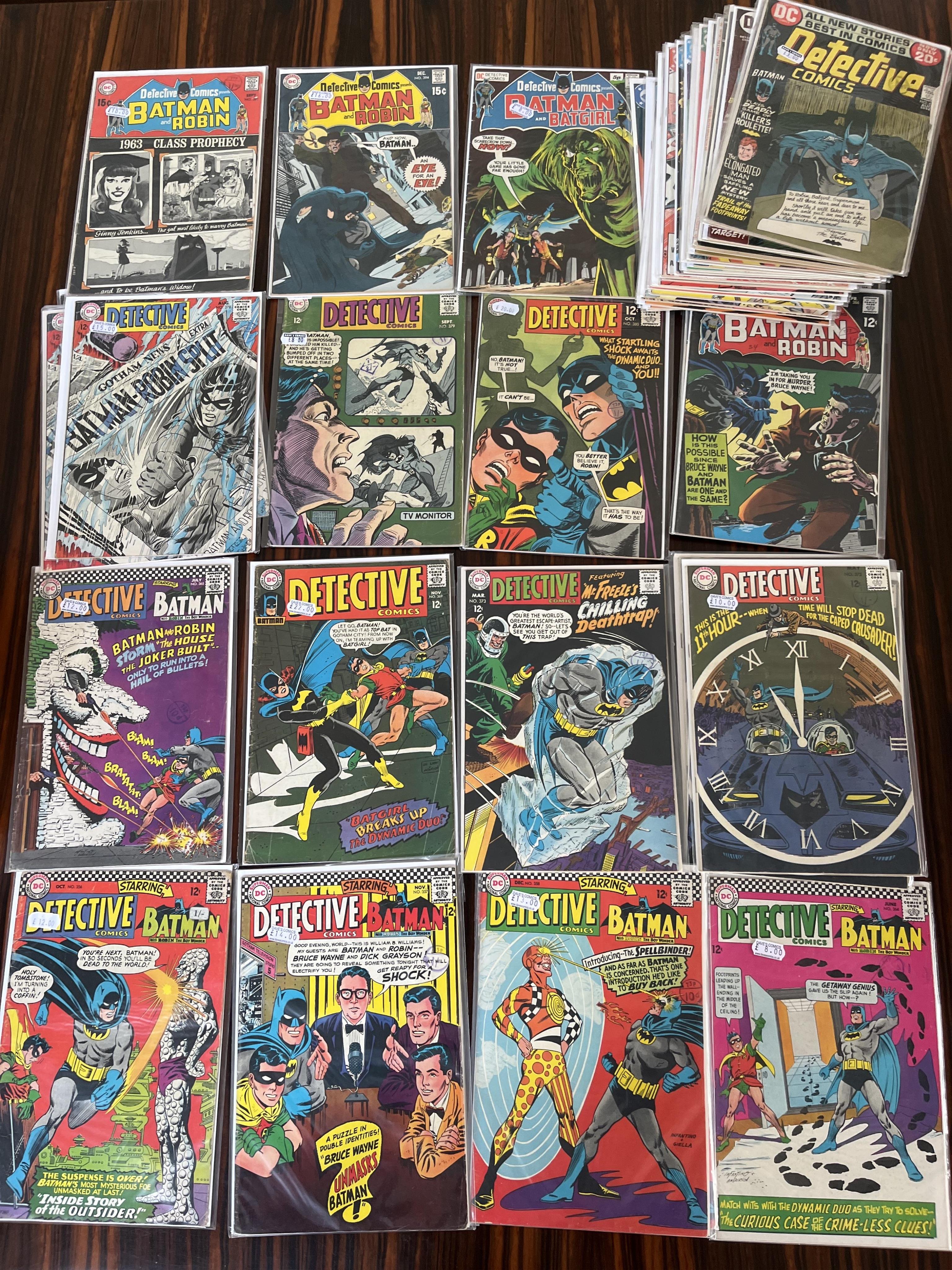 Detective Comics, DC comics, Vol. 1, 49 issues between #356–578 (includes major key issues: 373, 474A), comprising, #356 [minor key], #357 x2, #358 [minor key] x2, #364, #365, #369 [minor key], #373 [MAJOR key], #375 x3,